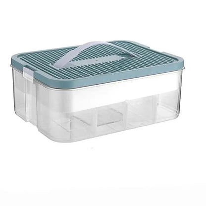 Stackable Kids Building Blocks Storage Box with Handle – Adjustable Organizer for Toys, Cosmetics & Sundries