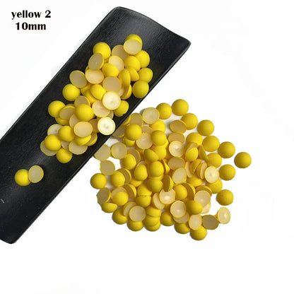 ABS Flat Half Round Beads - 6mm & 10mm Matte Plastic Beads for Clothing Accessories