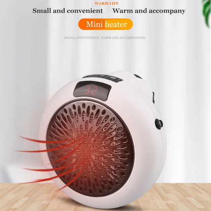 Portable Electric PTC Ceramic Heater — Mini Hot Air Fan for Home, Desktop, or Wall Mount Winter Heating