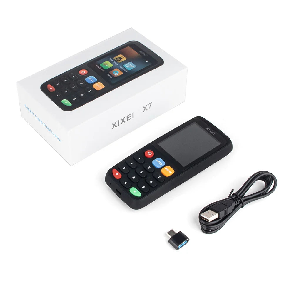 X7 RFID Smart Card Reader and Copier - 125kHz ID and 13.56MHz NFC Chip Writer for NTAG213/215 Cards and Tags