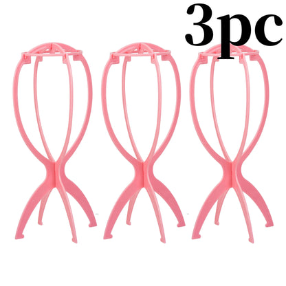 10Pcs Wig Stand Set - Portable Plastic Wig Cap Holder for Home, Salon & Travel Use