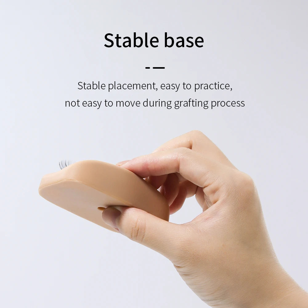 GLAMLASH Mini Lash Practice Head – Flat Model for Eyelash Extension Training with Removable Replacement Eyelids
