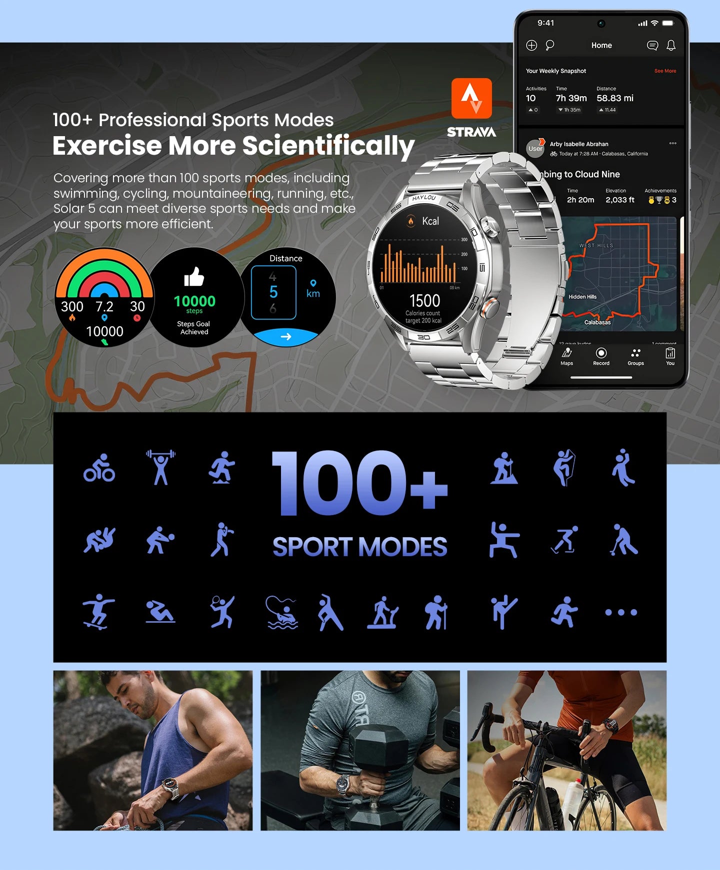HAYLOU Solar 5 Smartwatch — 1.58" AMOLED, Voice Calling, 24H Health & Sports Tracker for Men