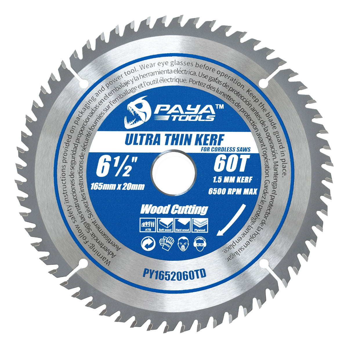 PAYA TCT Circular Saw Blade - ATB Framing Blade for Wood Cutting, TÜV Rheinland Tested & Certified