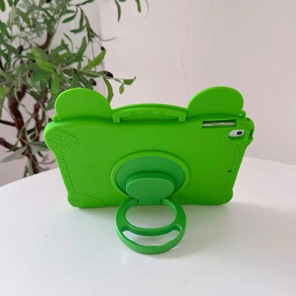 3D Cartoon Frog iPad Case - Soft Silicone Protective Cover with Stand