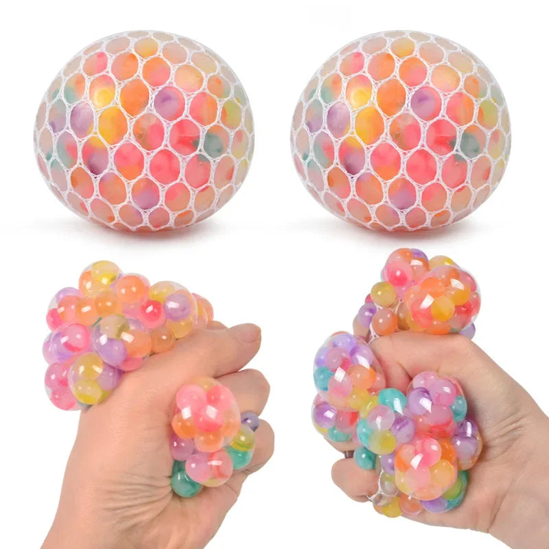 Rainbow 3D Sensory Stress Relief Squishy Ball – Silent Anti-Anxiety Fidget Toy for Adults & Kids, Office & Classroom Use