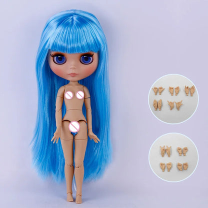 ICY DBS Blythe Doll – Tan Skin Matte Face with Eyebrows, 1/6 BJD Joint Body, Anime Christmas Gift