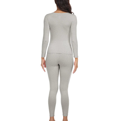 Women's Thermal Underwear Set - Fleece-Lined Long Johns Base Layer Top and Bottom, 2 Piece Set