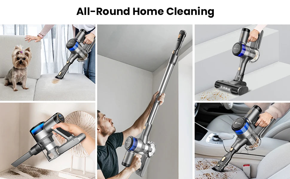 INSE S9 Stick Cordless Vacuum Cleaner - 400W, 30KPa Suction, Up to 55 Mins Runtime, 9-in-1 for Hardwood, Pet Hair, Home and Car