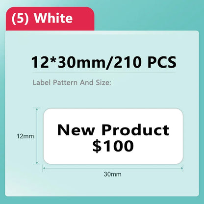 Niimbot D11/D101/D110 Mini Portable Thermal Label Printer – White Waterproof Anti-Oil Sticker Paper, No-Glue Bluetooth Sticker Printer