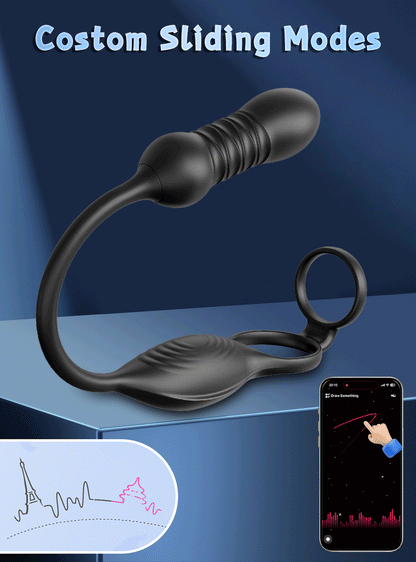 App-Controlled Male Penis Ring – Telescopic Anal Vibrator & Prostate Massager, Cock Ring Adult Sex Toy for Men