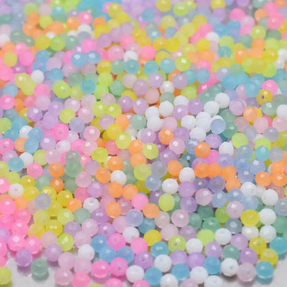 Mixed Color Crystal Glass Beads - 4mm Faceted Rondelle Spacer Beads for DIY Bracelet & Jewelry Making Crafts