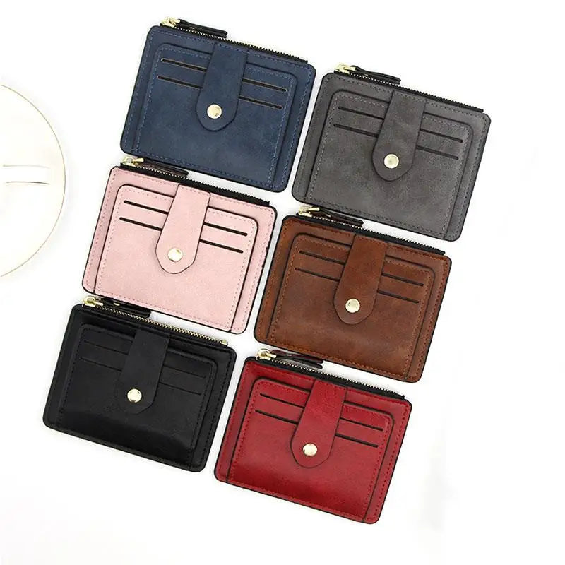 Luxury Slim Leather Wallet for Men — Small Credit & ID Card Holder with Coin Pocket, Designer Purse for Men & Women