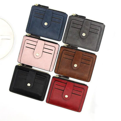 Luxury Slim Leather Wallet for Men — Small Credit & ID Card Holder with Coin Pocket, Designer Purse for Men & Women