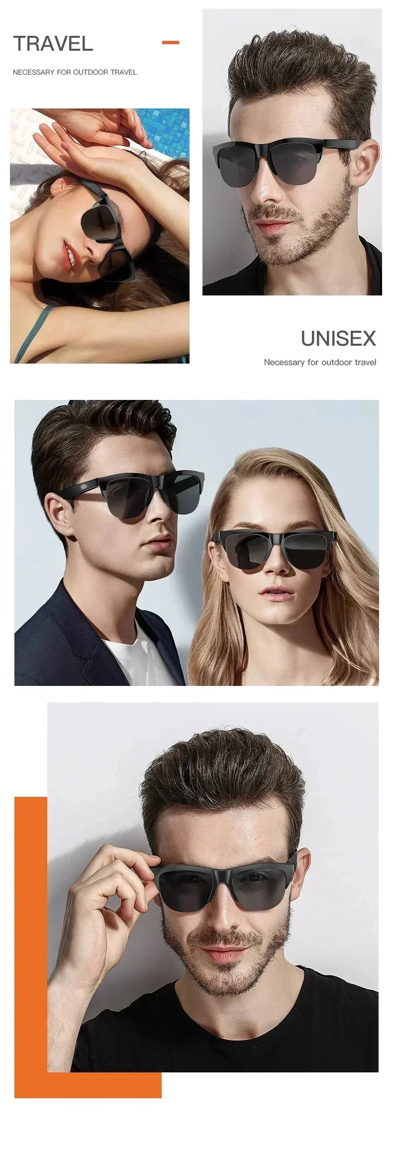 Xiaomi MIJIA Smart Sunglasses — Bluetooth Headphones with HIFI Audio, Blue Light Protection, Waterproof & Anti-UV for Men and Women
