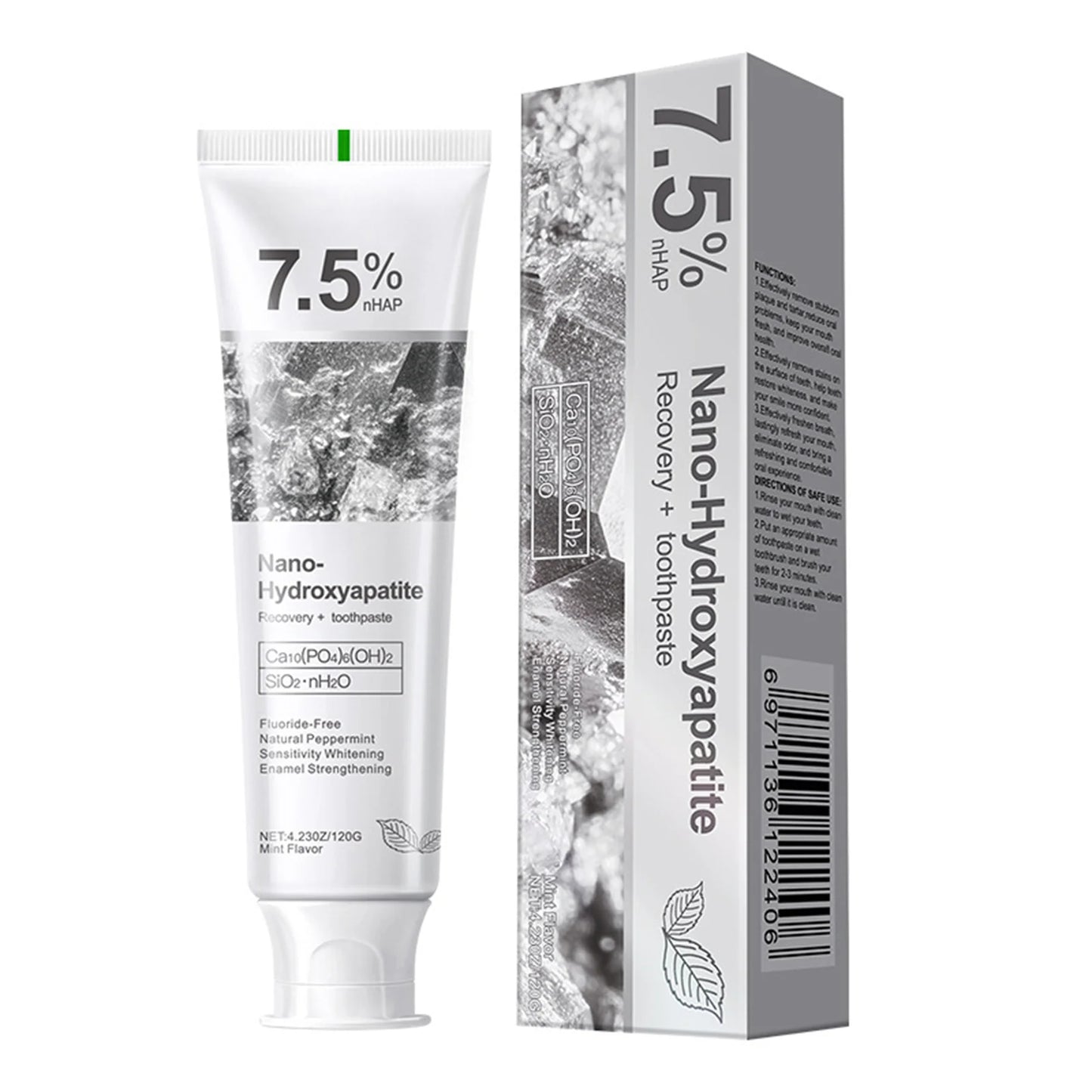 7.5% Hydroxyapatite Toothpaste – Gentle & Effective Enamel Protection for Sensitive Teeth, Fresh and Safe Formula