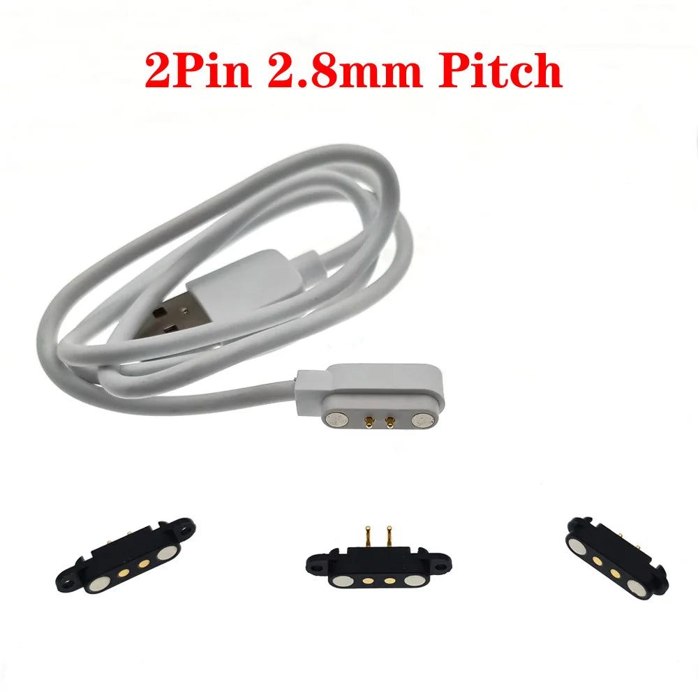 Magnetic Pogo Pin Connector Set – 2/4/5 Pin Spring-Loaded Male & Female DC Charging Power Socket for Secure Magnetic Connection Cable Adapter