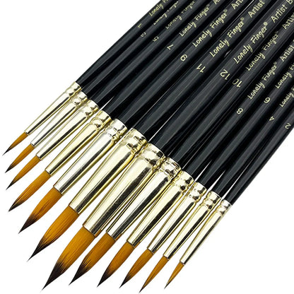 12-Piece Premium Artist Paint Brush Set – Durable Nylon Bristles for Acrylic, Watercolor, Oil & Body Painting