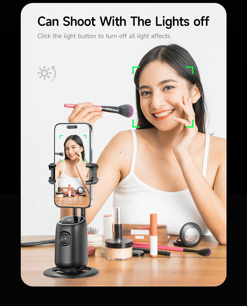 AI Smart 360° Gimbal with Auto Face Tracking – All-in-One Phone Holder & Video Stabilizer Tripod