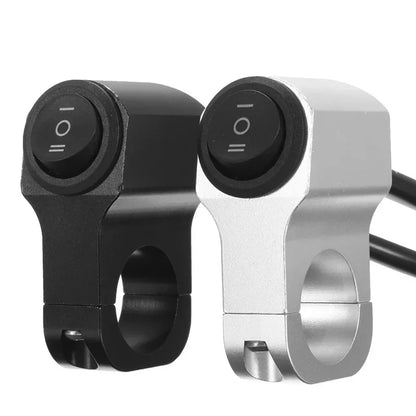 22cm Aluminum Alloy Motorcycle Handlebar Switch - 3 Position Waterproof 12V Fog Light Spotlight Control Retro Accessory
