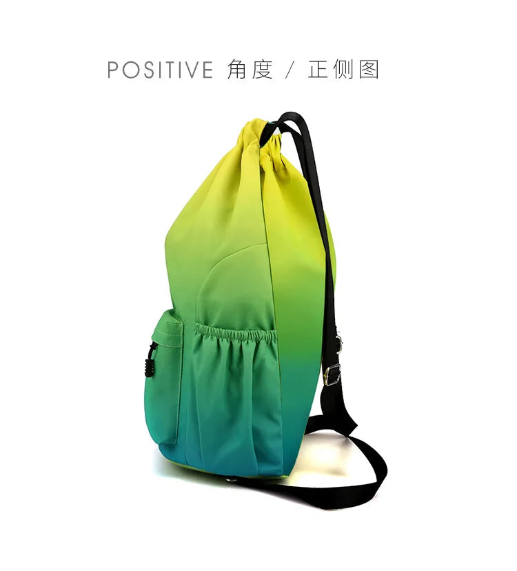 Bundle Pocket Waterproof Nylon Backpack — Portable Sports Bag for Outdoor, Camping, Swimming, Fitness, and School Use