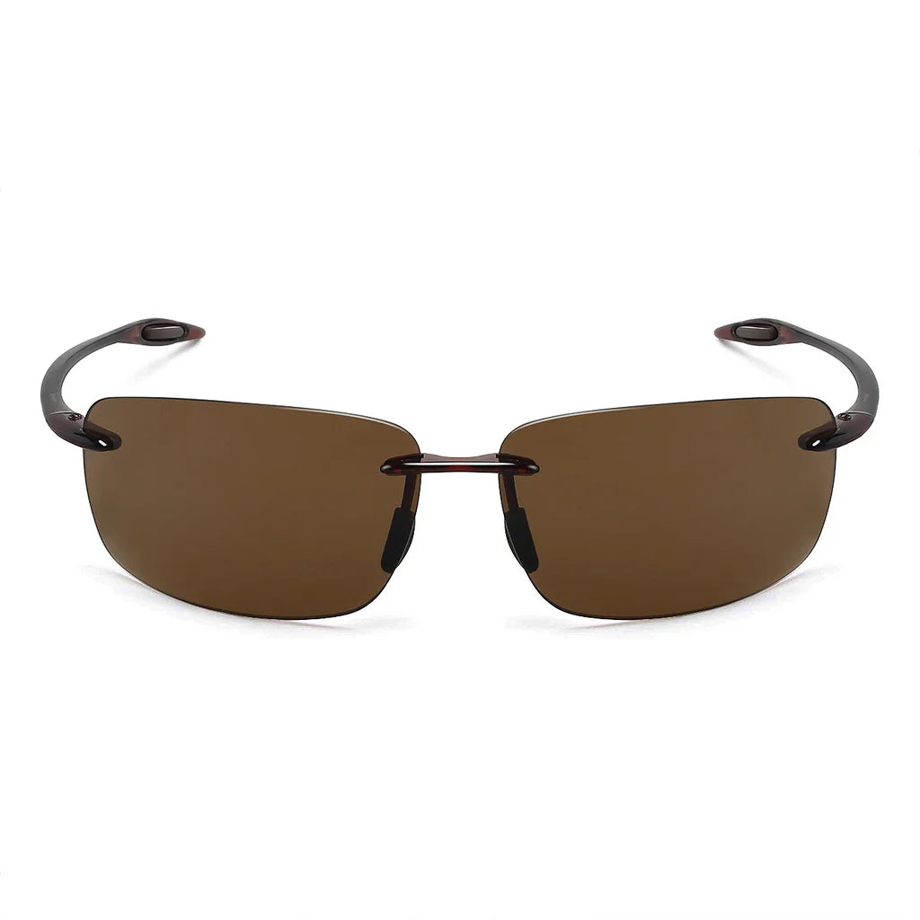 MAXJULI The Matrix Classic Polarized Sports Rimless Sunglasses – Ultralight Rectangle Frame for Men, Driving, UV400 Protection, Model MJ8009