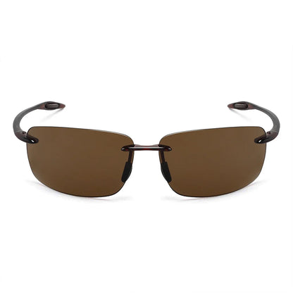 MAXJULI The Matrix Classic Polarized Sports Rimless Sunglasses – Ultralight Rectangle Frame for Men, Driving, UV400 Protection, Model MJ8009