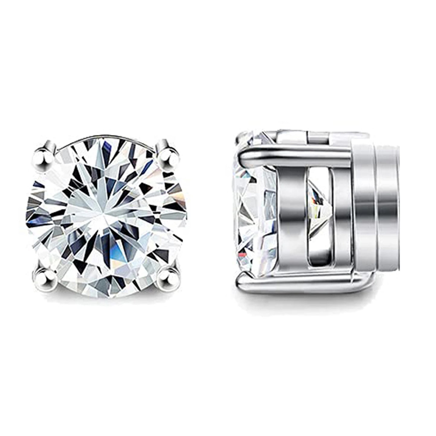Magnetic Cubic Zirconia Clip-On Earrings Set – Non-Pierced Fake Stud, Cross Dangle & Hoop Styles for Men & Women