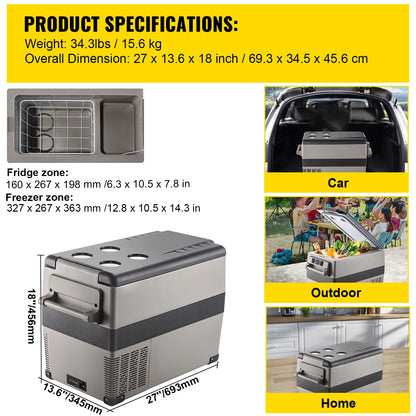 SucceBuy Portable Car Refrigerator - 20L-55L Compressor Cooler Freezer for Camping, Travel & Outdoor Use