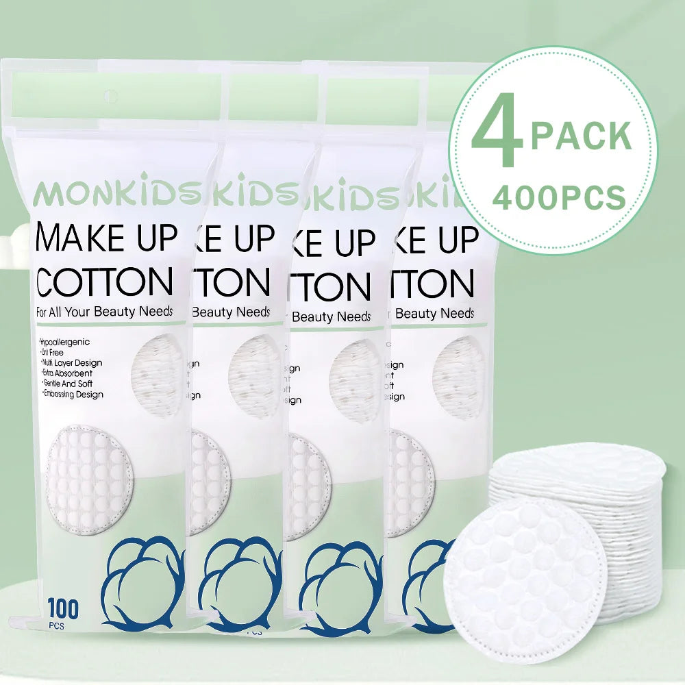 Soft Breathable Cotton Pads - 100/200pcs Double-Sided Facial Cleansing & Makeup Removal Pads