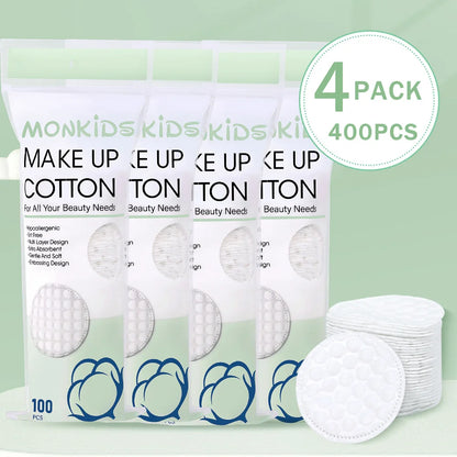 Soft Breathable Cotton Pads - 100/200pcs Double-Sided Facial Cleansing & Makeup Removal Pads