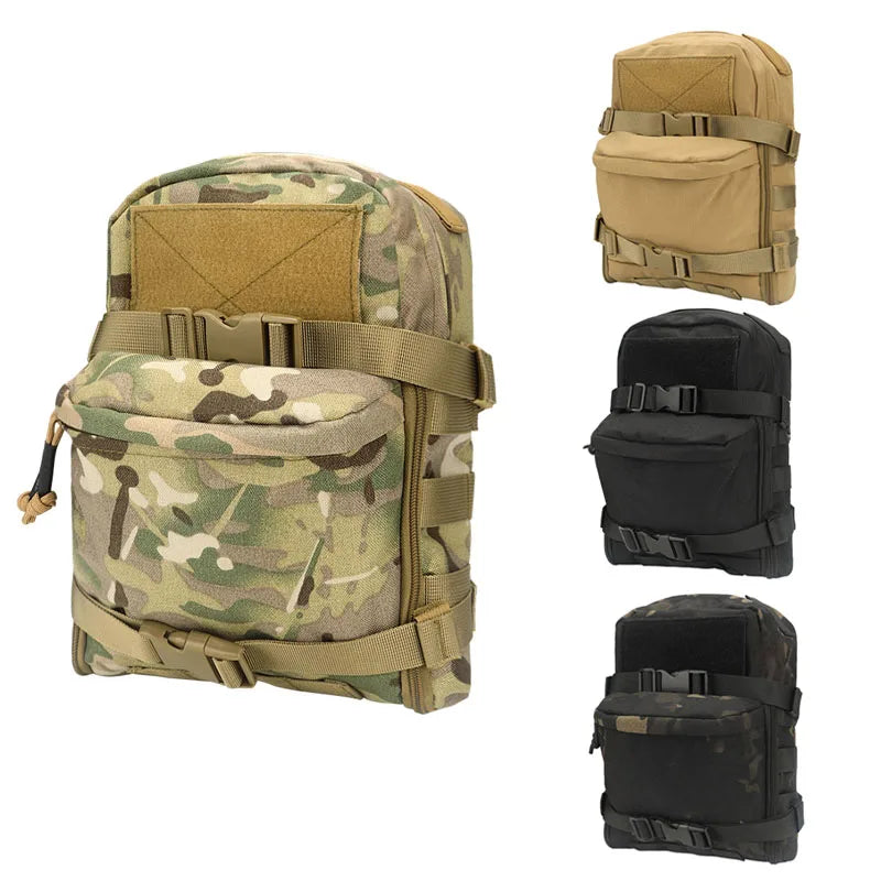 Mini Hydration Tactical Backpack – Outdoor Water Bladder Carrier with Zipper Pouch, 1000D Nylon for Hunting & Sports