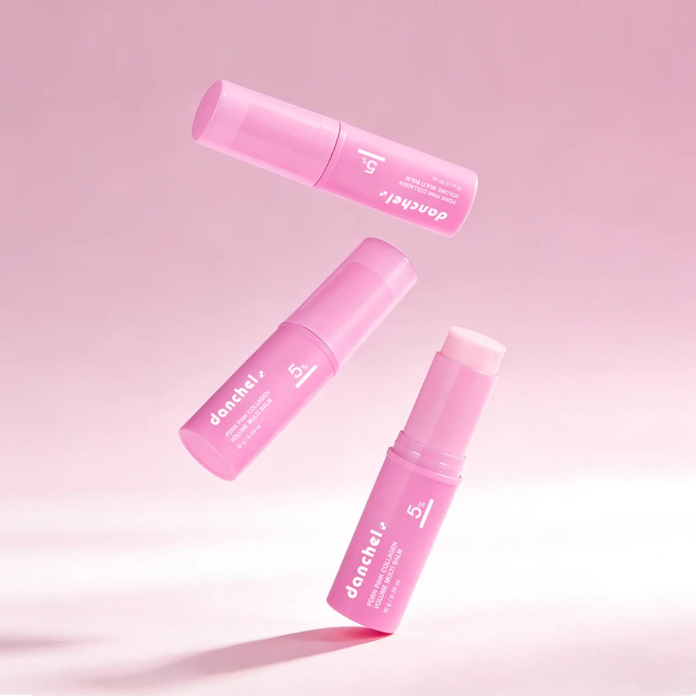 PDRN Pink Collagen Balm Stick - Anti-Aging Moisturizing Balm for Eyes, Neck, Forehead, and Smile Lines