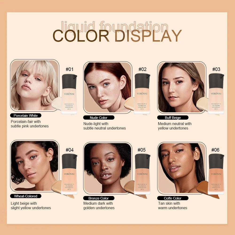 Matte Liquid Foundation – Full Coverage BB Cream with Oil Control, Waterproof & Long-Lasting Natural Face Base
