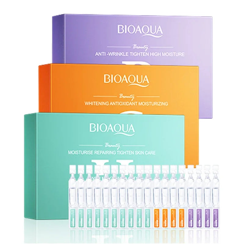 BIOAQUA Retinol Vitamin C Serum - 30pcs Hyaluronic Acid Facial Essence for Hydrating and Firming Skin