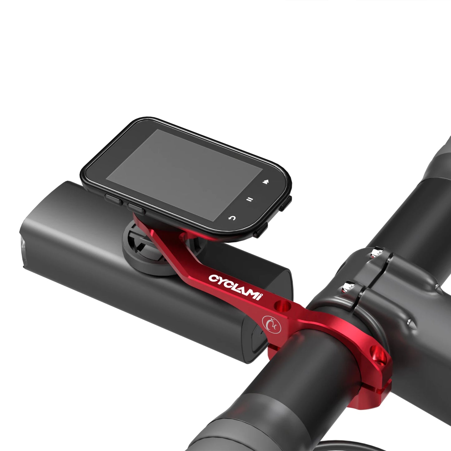CYCLAMI S5 Aluminum Alloy Double-Sided Bike Computer Mount — MTB Road GPS Headlight Holder for GARMIN, XOSS, IGPSPORT, Coospo