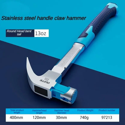 High-Carbon Steel Claw Hammer - Professional Carpenter Woodworking Hand Tool for Construction & DIY Projects