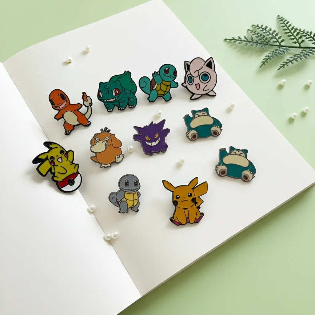 11-Piece Enamel Bandage Pins Set – Creative Metal Brooches for Backpacks, Clothing & Accessories