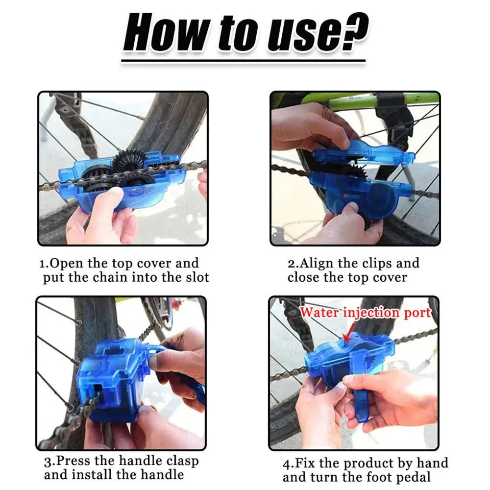 3D Bicycle Chain Cleaner Brush Set - Bike Chain Wash Tool for MTB Maintenance & Cycling Accessories
