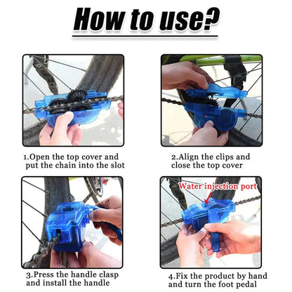 3D Bicycle Chain Cleaner Brush Set - Bike Chain Wash Tool for MTB Maintenance & Cycling Accessories
