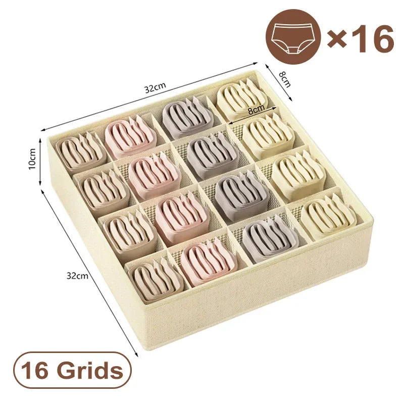 Underwear & Clothing Organizer Storage Box – Sports Bra, Socks & Panties Drawer Divider for Wardrobe & Cabinet Organization