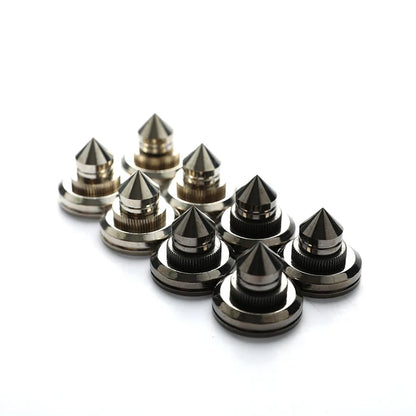 4PCS Speaker Stand Feet Pads — 30x27mm Pure Copper/Silver Spikes for Loudspeaker Boxes with M28x26 Nails