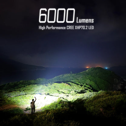 IMALENT BL70 EDC Flashlight – 6000 Lumens Cree XHP70 HI LED, Type-C Rechargeable Dual Light Source for Camping & Work