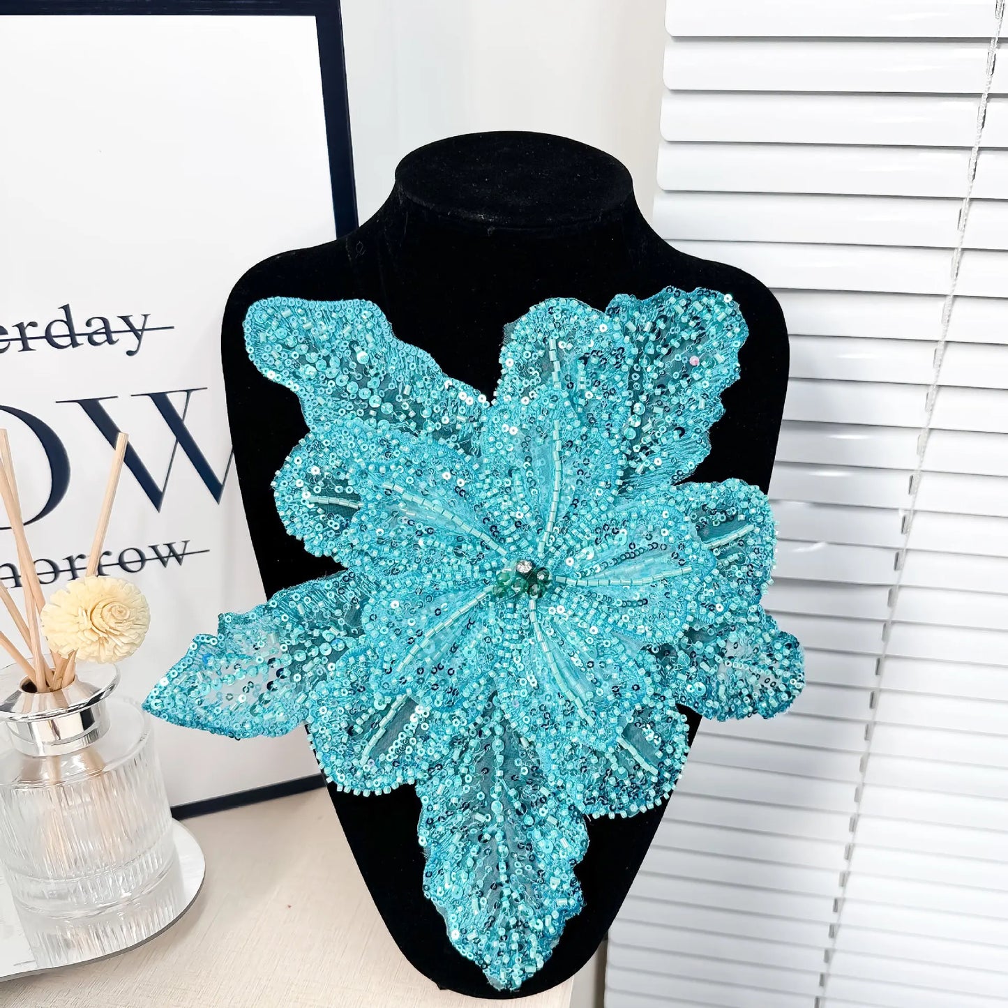 White Multi-Layer Lace Sequin 3D Flower Patch – DIY Clothing Decorative Applique