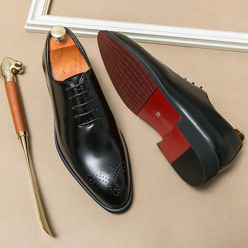 Luxury Men’s Leather Oxford Dress Shoes – High-Quality Gentleman Wedding & Office Shoes 2024