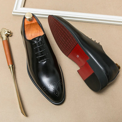 Luxury Men’s Leather Oxford Dress Shoes – High-Quality Gentleman Wedding & Office Shoes 2024