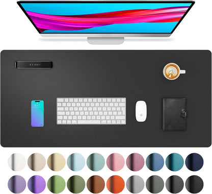 Large Waterproof PU Leather Desk Mouse Pad – Gaming Keyboard Desk Mat, Office Writing Surface Protector for Home & Work Setup