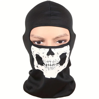 Motorcycle Skull Balaclava - Windproof Full Face Mask for Motorbike, Skiing & Bicycle Helmet Liner