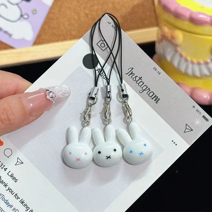 3PCS Miffy Cartoon Keychain Set - Cute Anime Character Pendant for Backpack, Phone Case & Couple Accessories