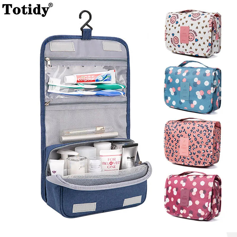 Waterproof Hanging Travel Makeup Bag – Bathroom Cosmetic Organizer for Men & Women